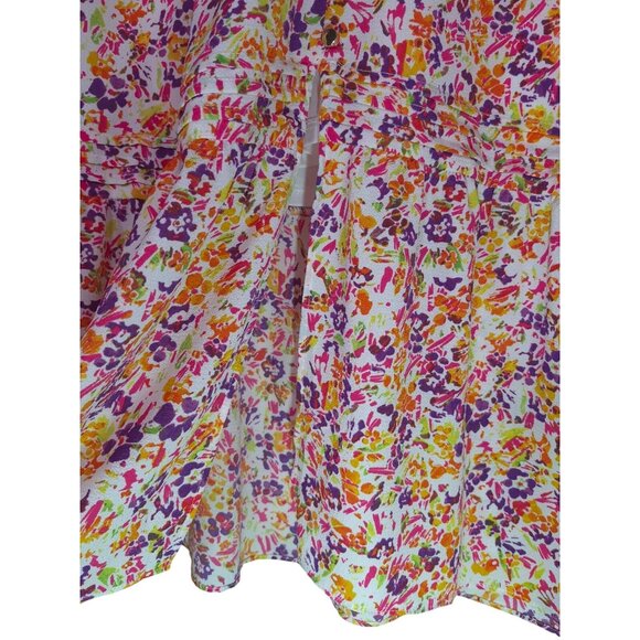 Julia Jordan Floral Ruffle Maxi Dress Women( 8) Multicolor V Neck Short Sleeve. - Picture 7 of 14